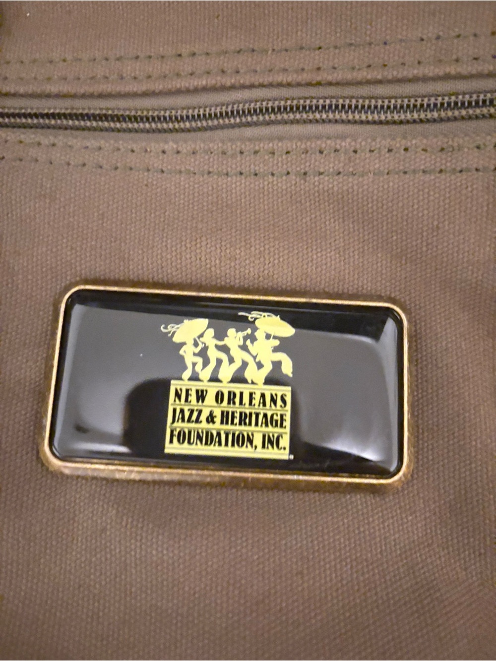 New Orleans Jazz & Heritage Foundation Brown Canvas Crossbody Bag